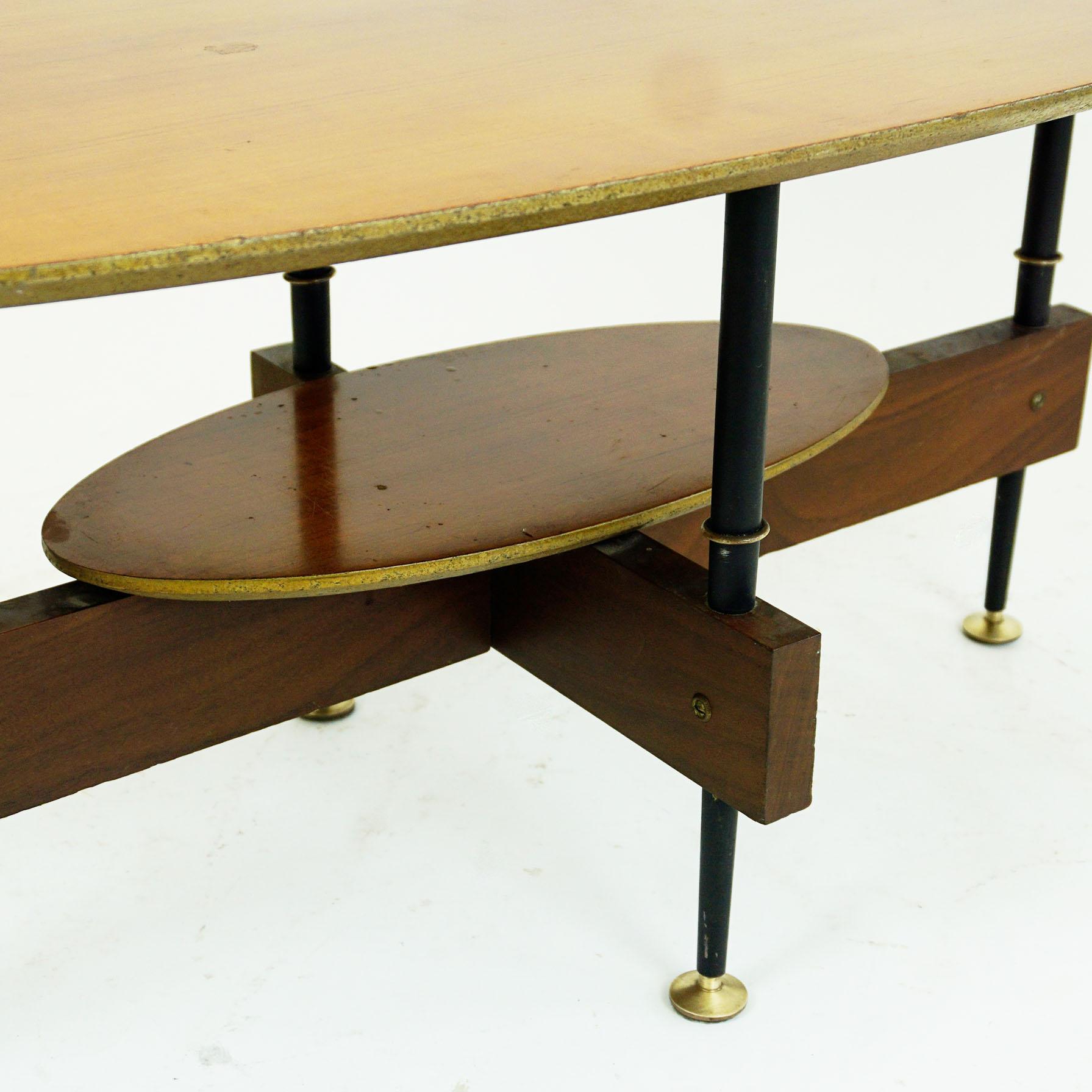 Italian Midcentury Oval Teak Coffee or Cocktail Table 5