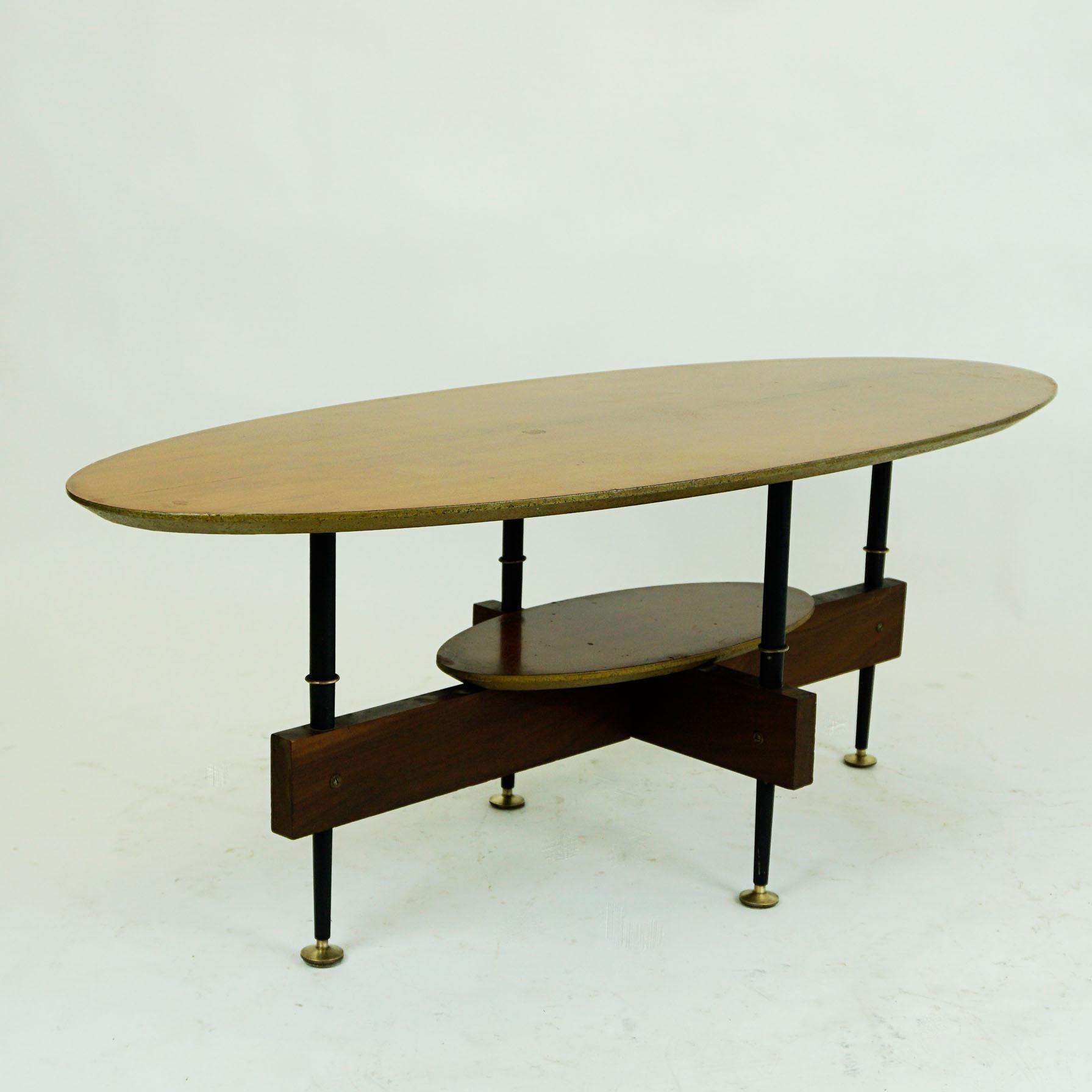 Mid-20th Century Italian Midcentury Oval Teak Coffee or Cocktail Table