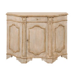 Italian Midcentury Painted Wood Sideboard with Volute Accents