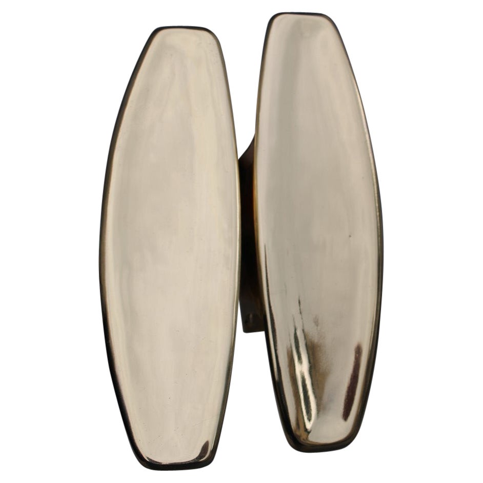 Coppia di maniglie italiane del Midcentury in ottone massiccio Made in Italy Gio Ponti, anni '50