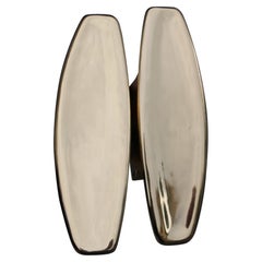 Coppia di maniglie italiane del Midcentury in ottone massiccio Made in Italy Gio Ponti, anni '50