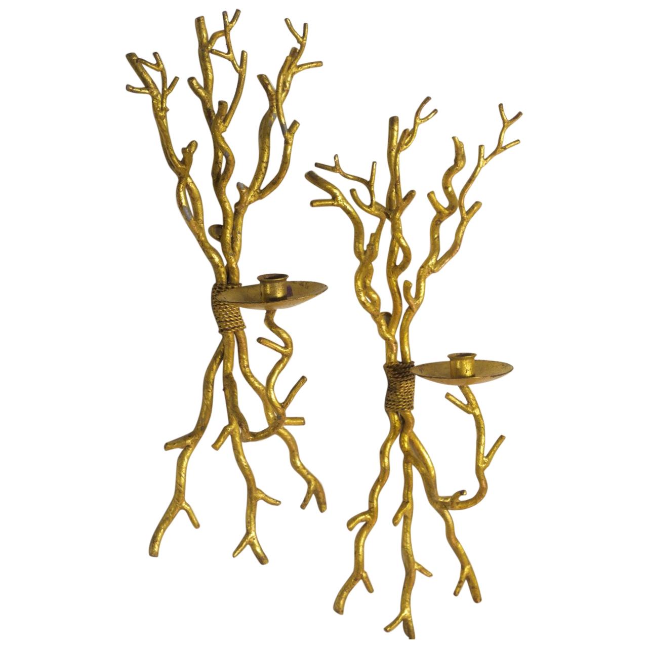 Italian Midcentury Pair of "Branch" Sconces For Sale