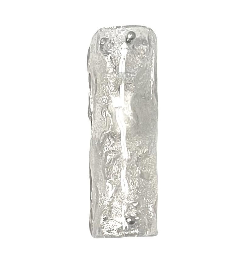 Pareja de apliques de cristal de Murano transparente de mediados de siglo, años 70 en venta 3