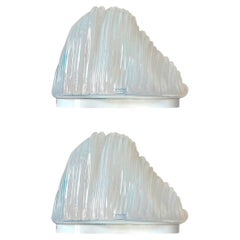 Italian Mid-Century Pair of "Iceberg" Murano Table Lamps by Carlo Nason, 1970s