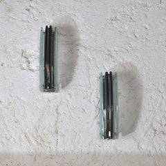 Coppia di appliques italiane del Medioevo in stile Fontana Arte