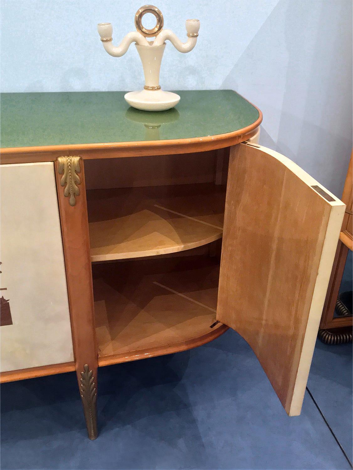 Italian Midcentury Parchment Sideboard by Giovanni Gariboldi, 1950s 10