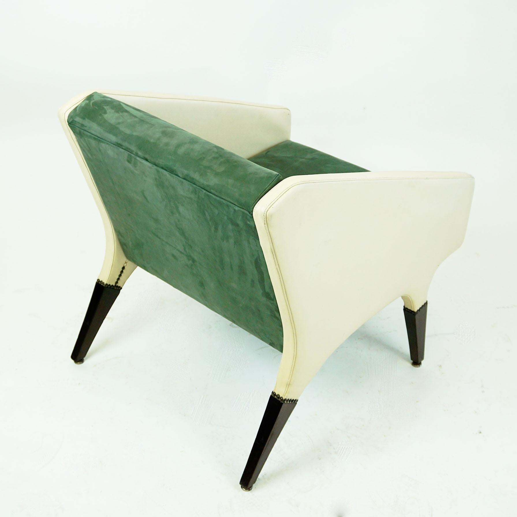 Suede Italian Midcentury Parco dei Principi Lounge Chair by Gio Ponti for Cassina
