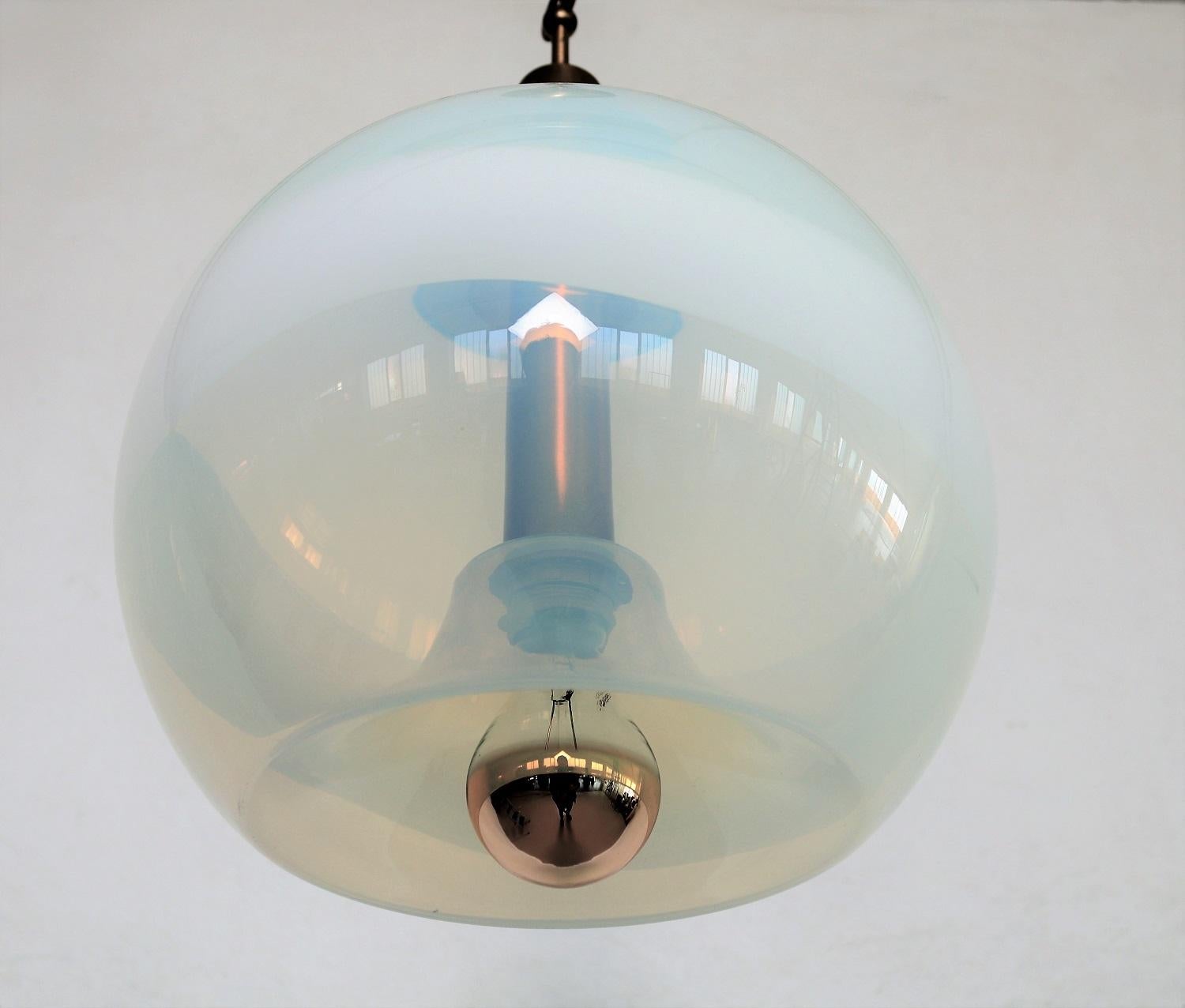 Brass Italian Midcentury Pendant Lamp Designed by Carlo Nason for AV Mazzega, 1960s