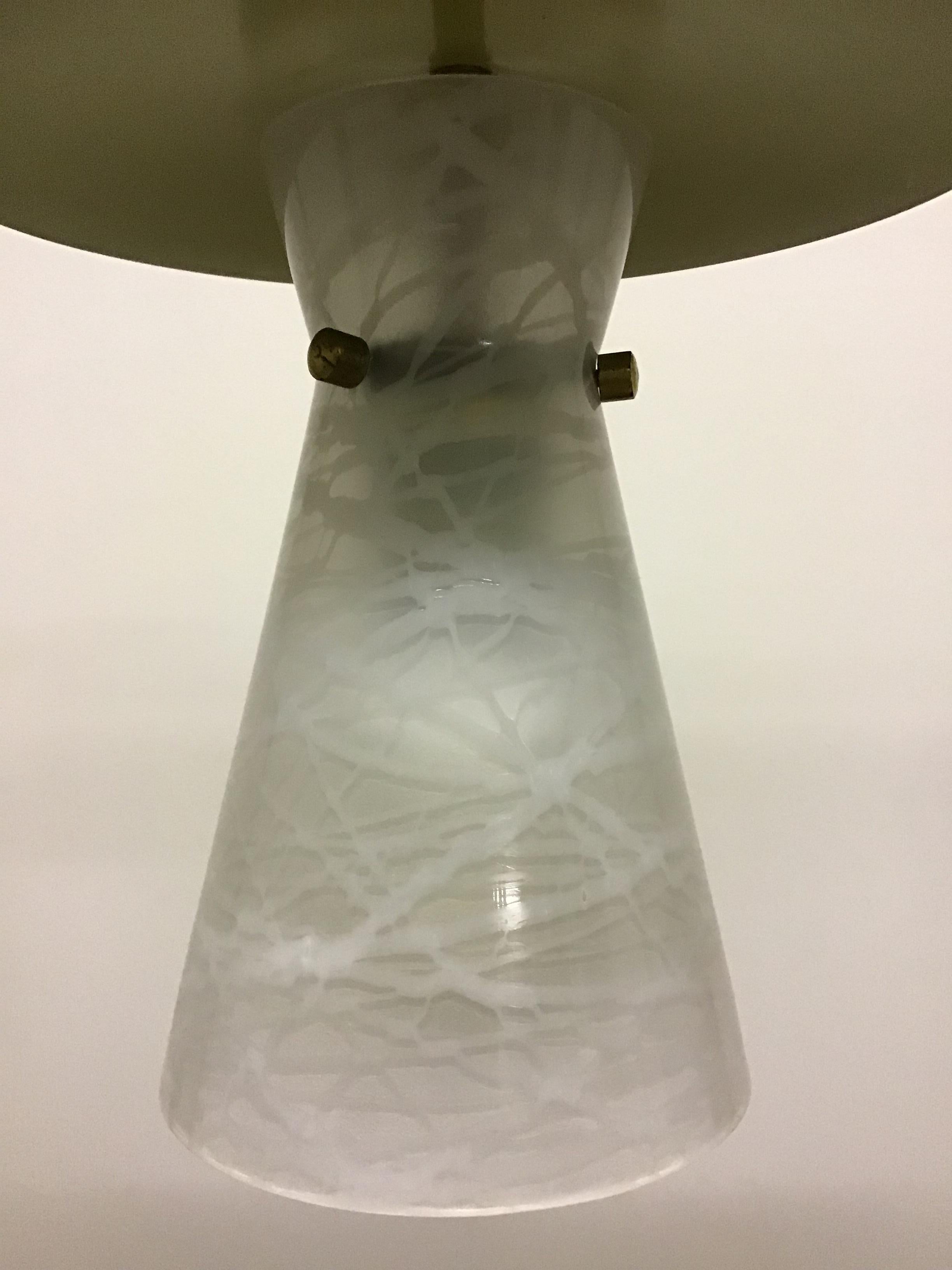 Mid-20th Century Italian Mid - Century Pendant Lantern Glass, circa 1950s