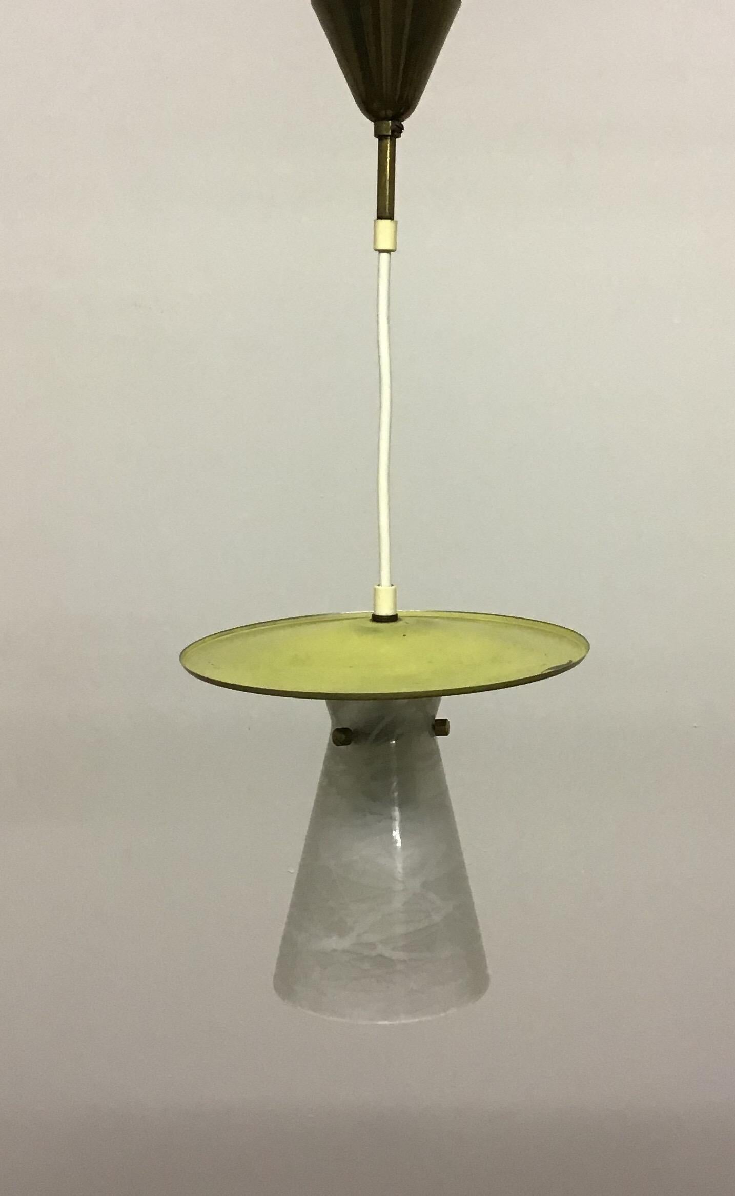 Italian Mid - Century Pendant Lantern Glass, circa 1950s 1