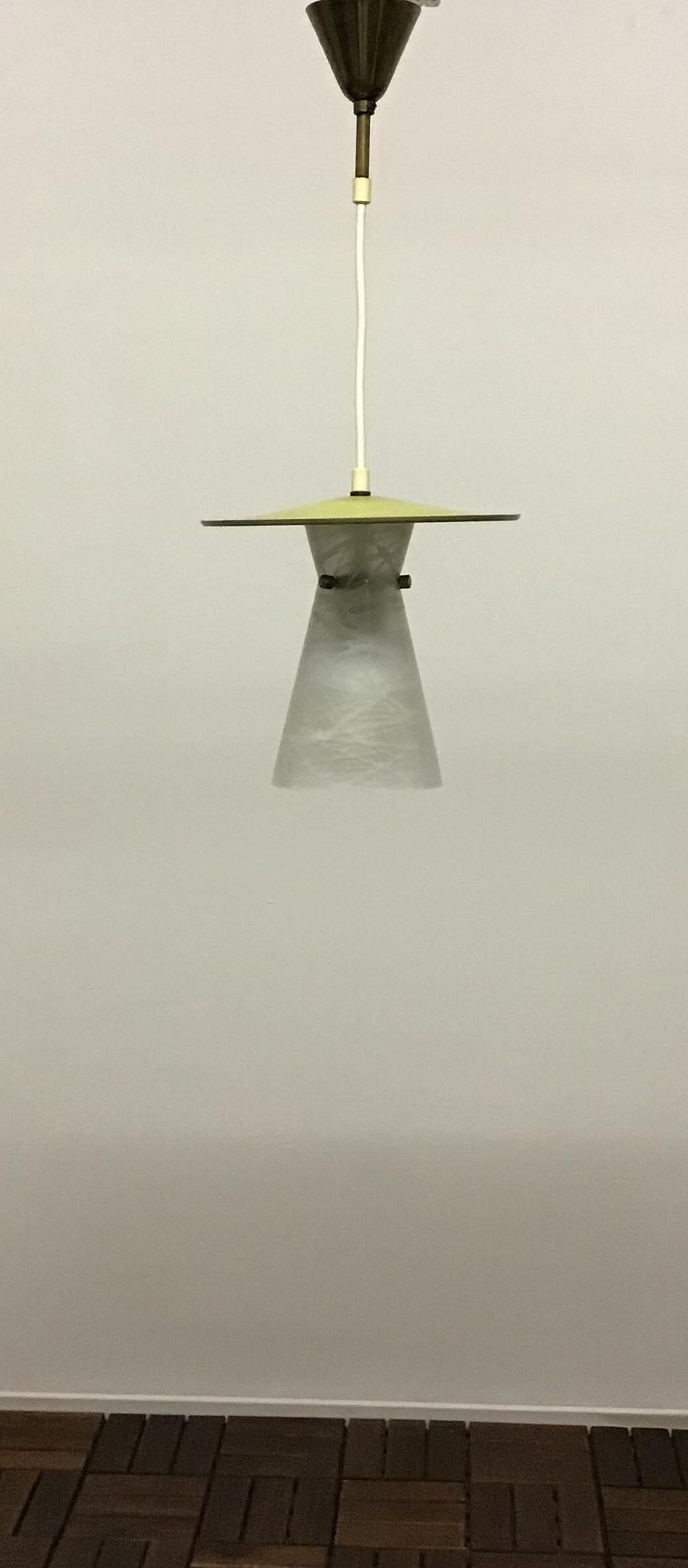 Italian Mid - Century Pendant Lantern Glass, circa 1950s 2