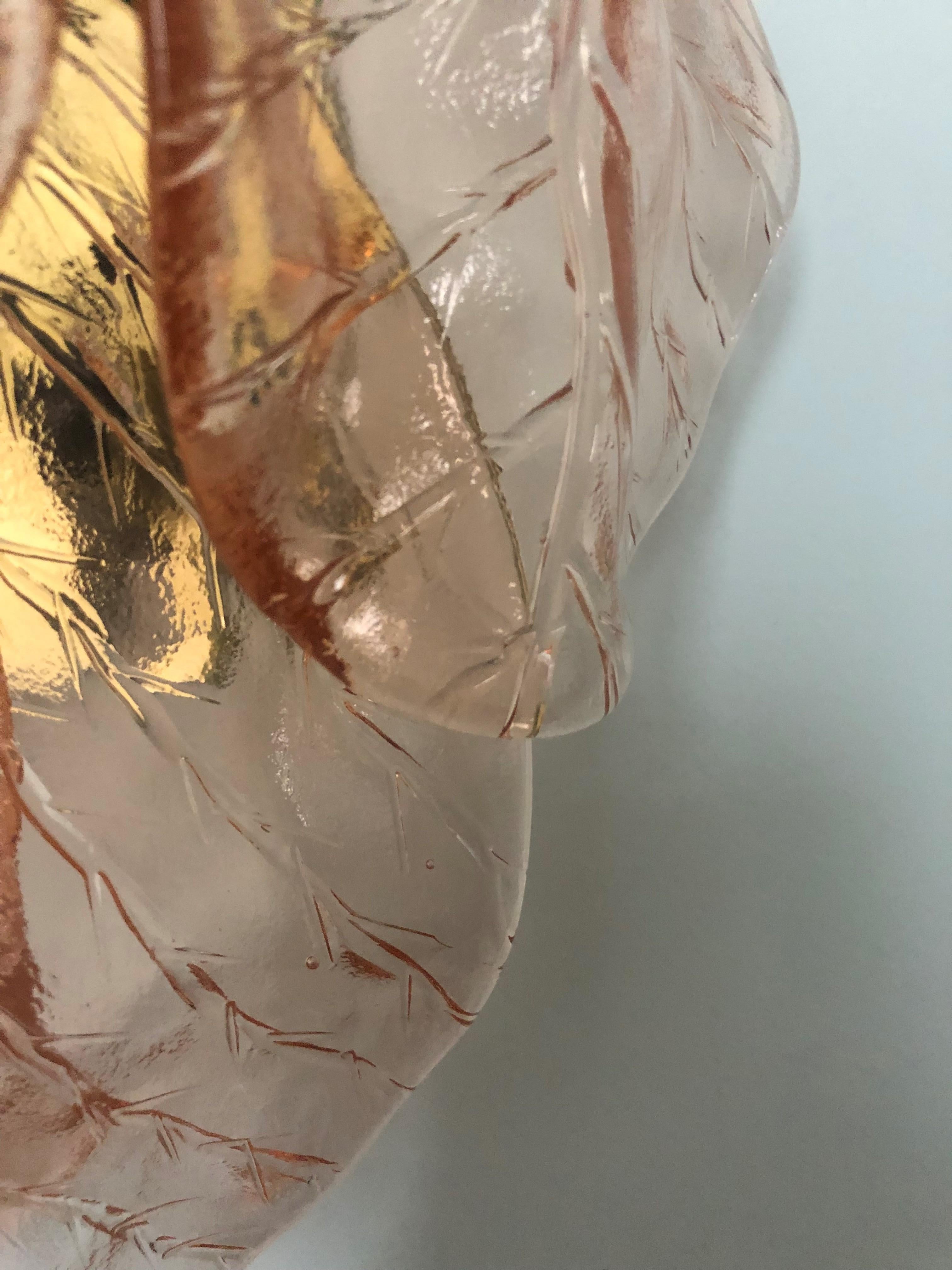 Applique murale italienne en verre de Murano rose du milieu du siècle dernier, 1970 3