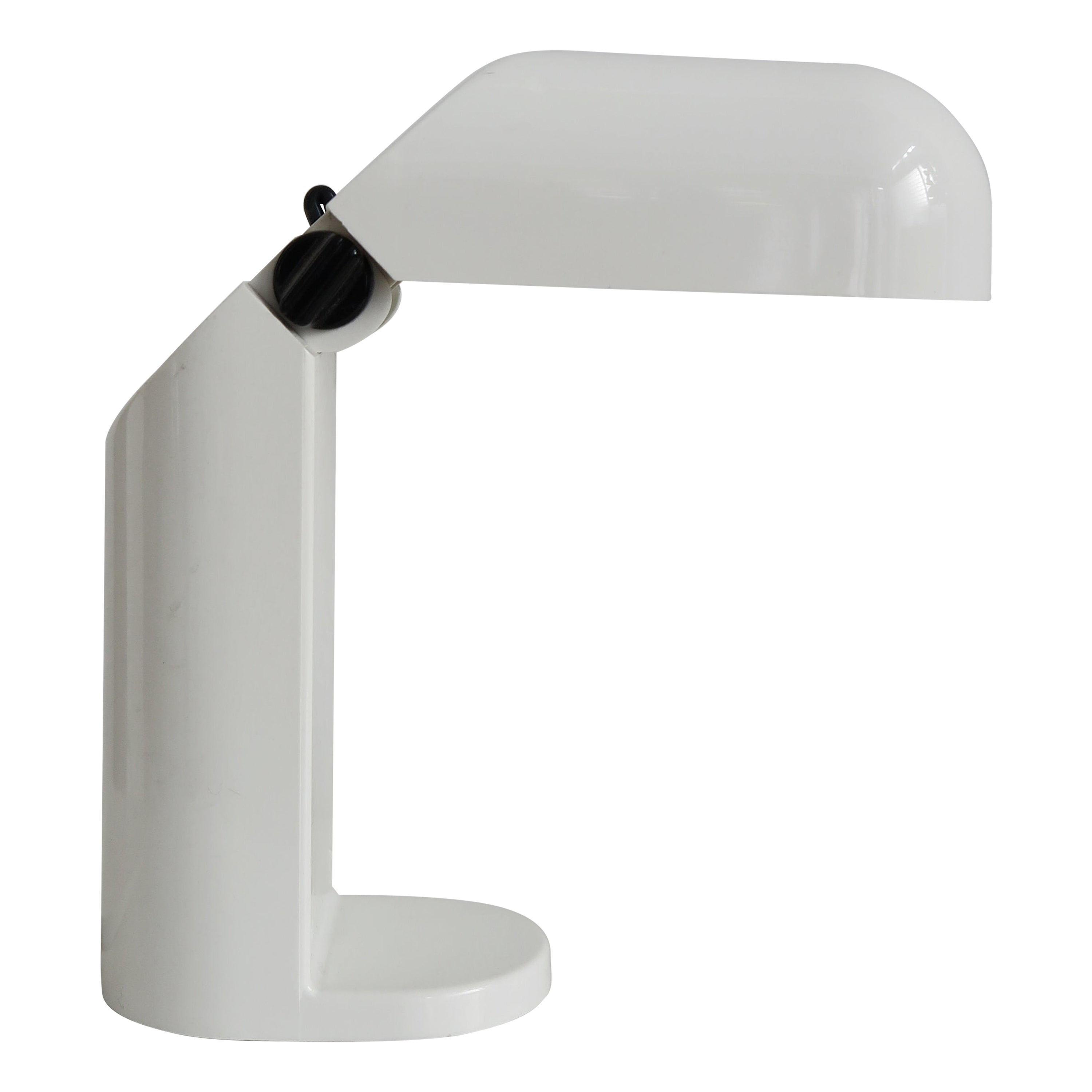 Italian Midcentury Plastic White Table Lamp, 1960s