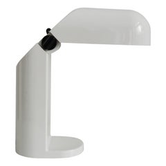 Italian Midcentury Plastic White Table Lamp, 1960s