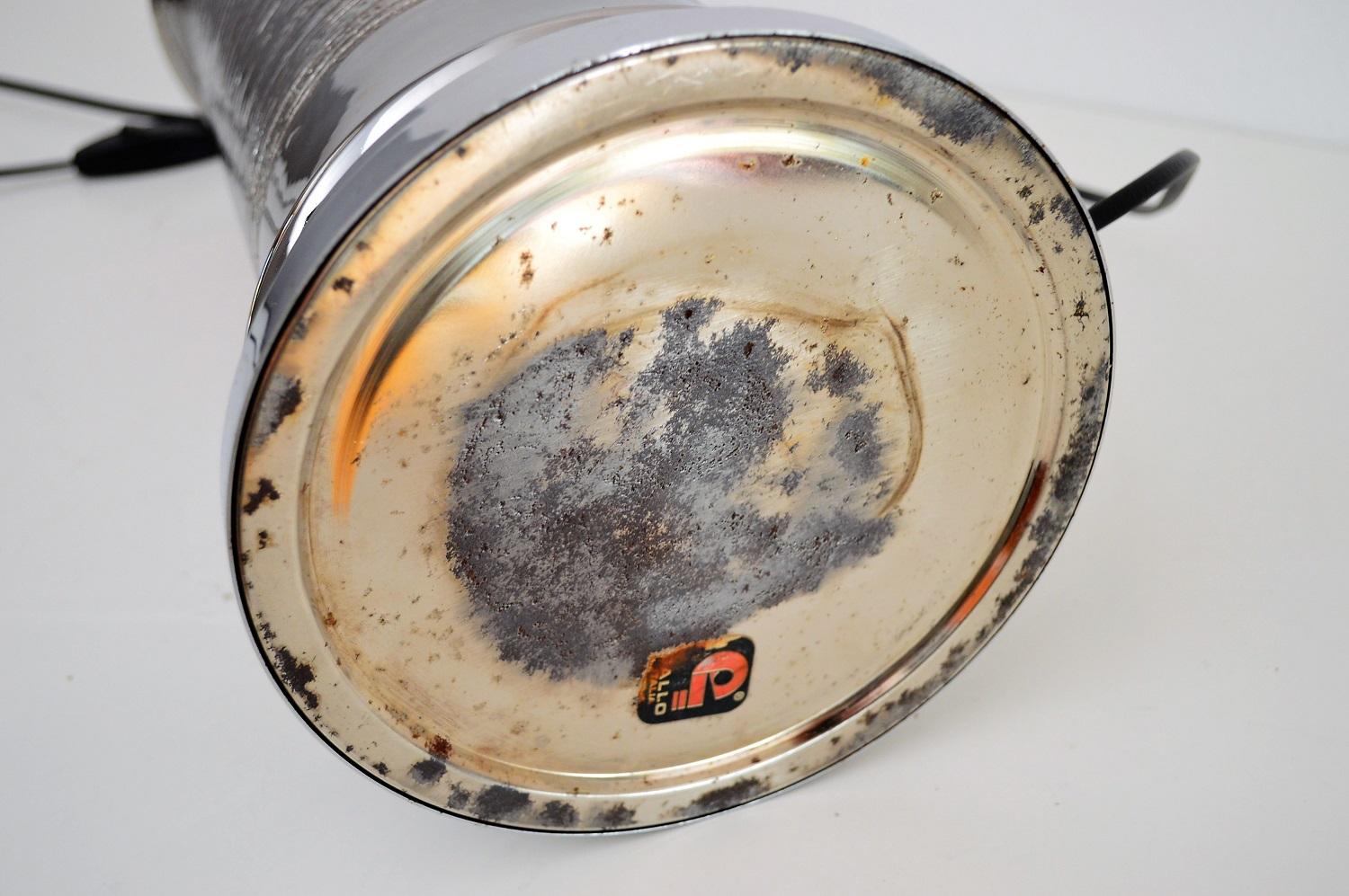 Lampada da tavolo italiana in ceramica platino del Medioevo di Bitossi, anni '70 8