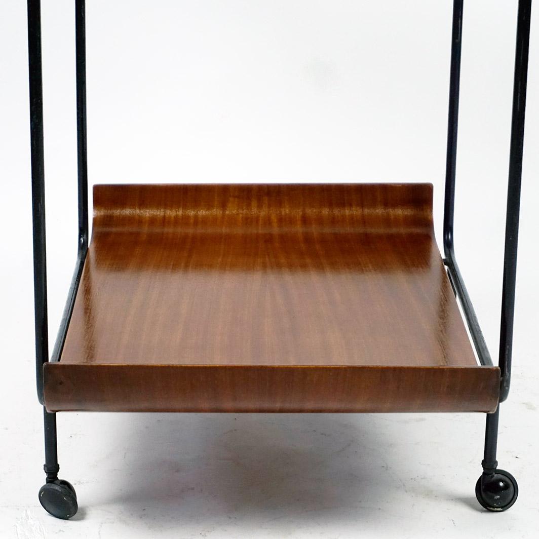 Italian Midcentury Plywood Serving Trolley by Campo and Graffi for Stilcasa For Sale 4