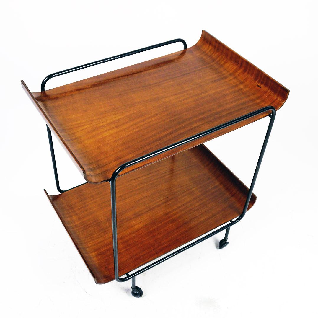 Italian Midcentury Plywood Serving Trolley by Campo and Graffi for Stilcasa For Sale 6