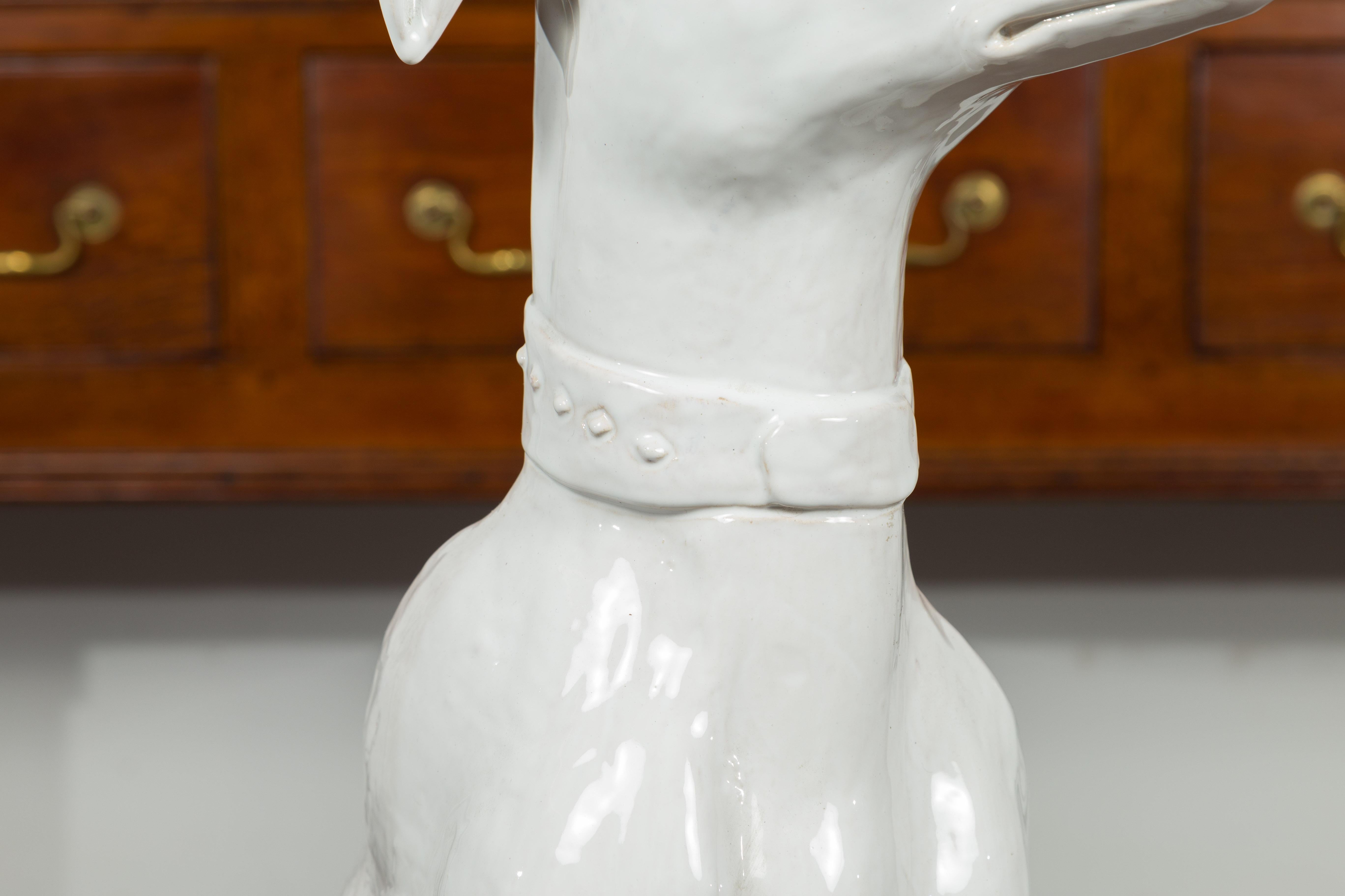 porcelain greyhound statue