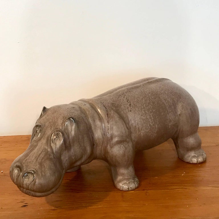 Italian Midcentury Pottery Hippo at 1stDibs