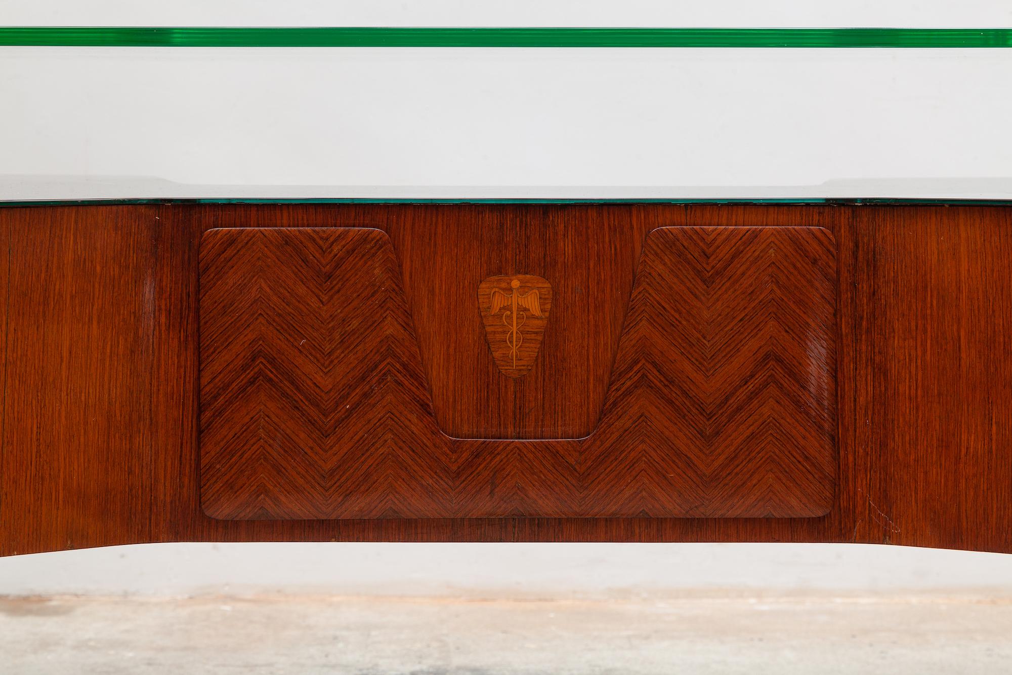Hand-Crafted Italian Midcentury Presidential Desk by Vittorio Dassi, 1950s