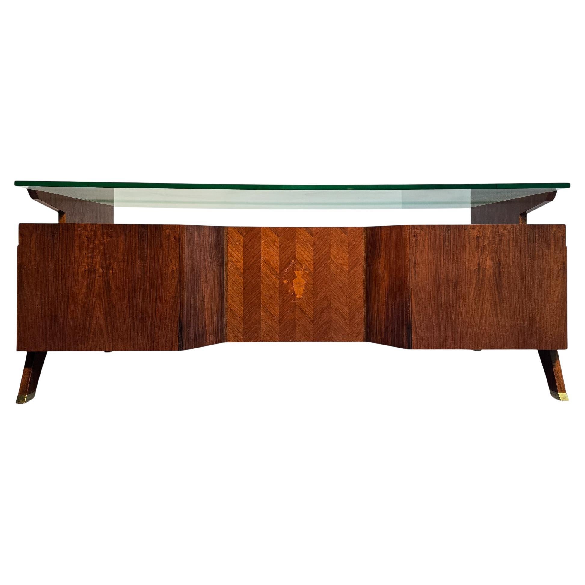 Italiano Italian Midcentury Presidential Executive Table Desk designed by Vittorio Dassi in vendita
