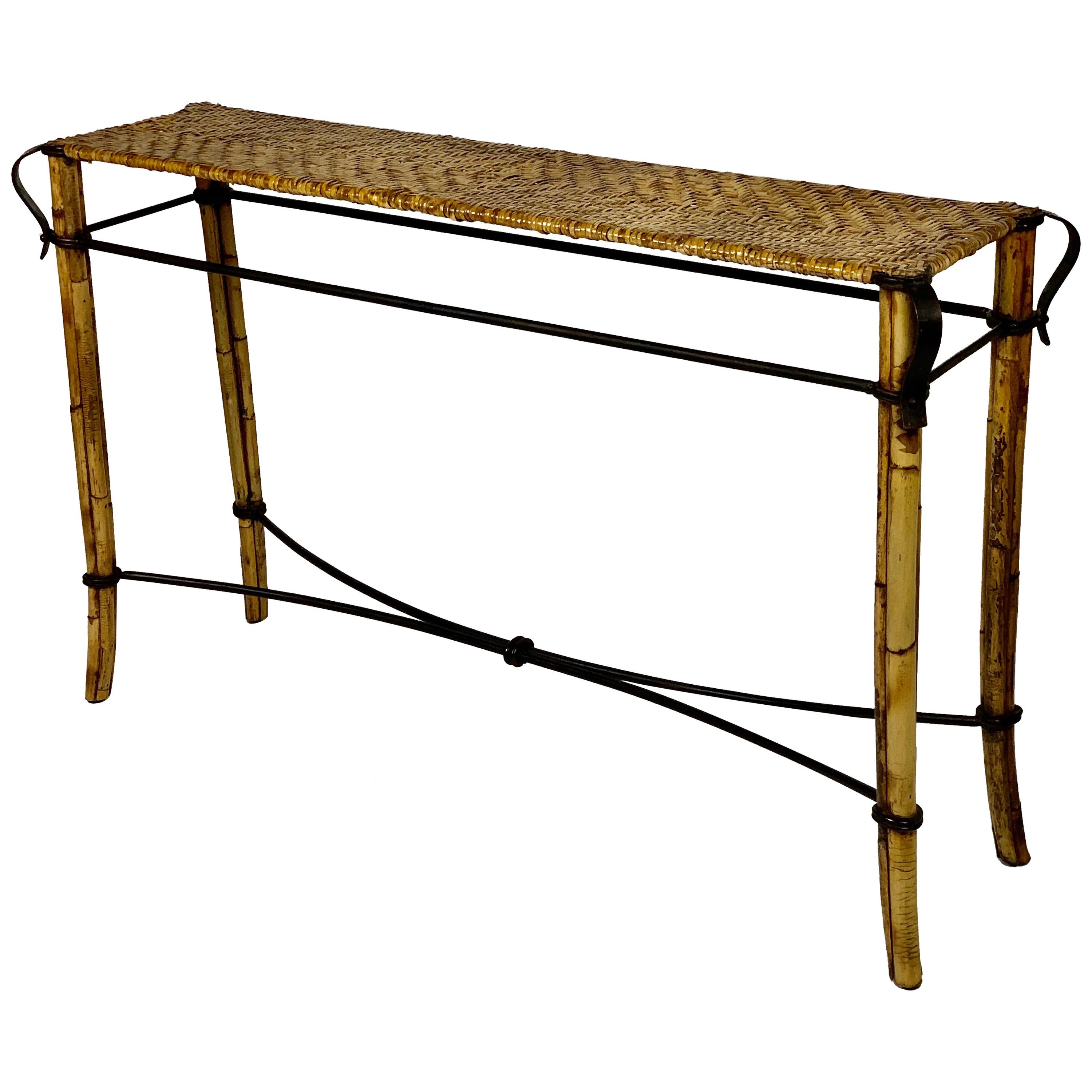 A wrought iron console table For Sale at 1stDibs