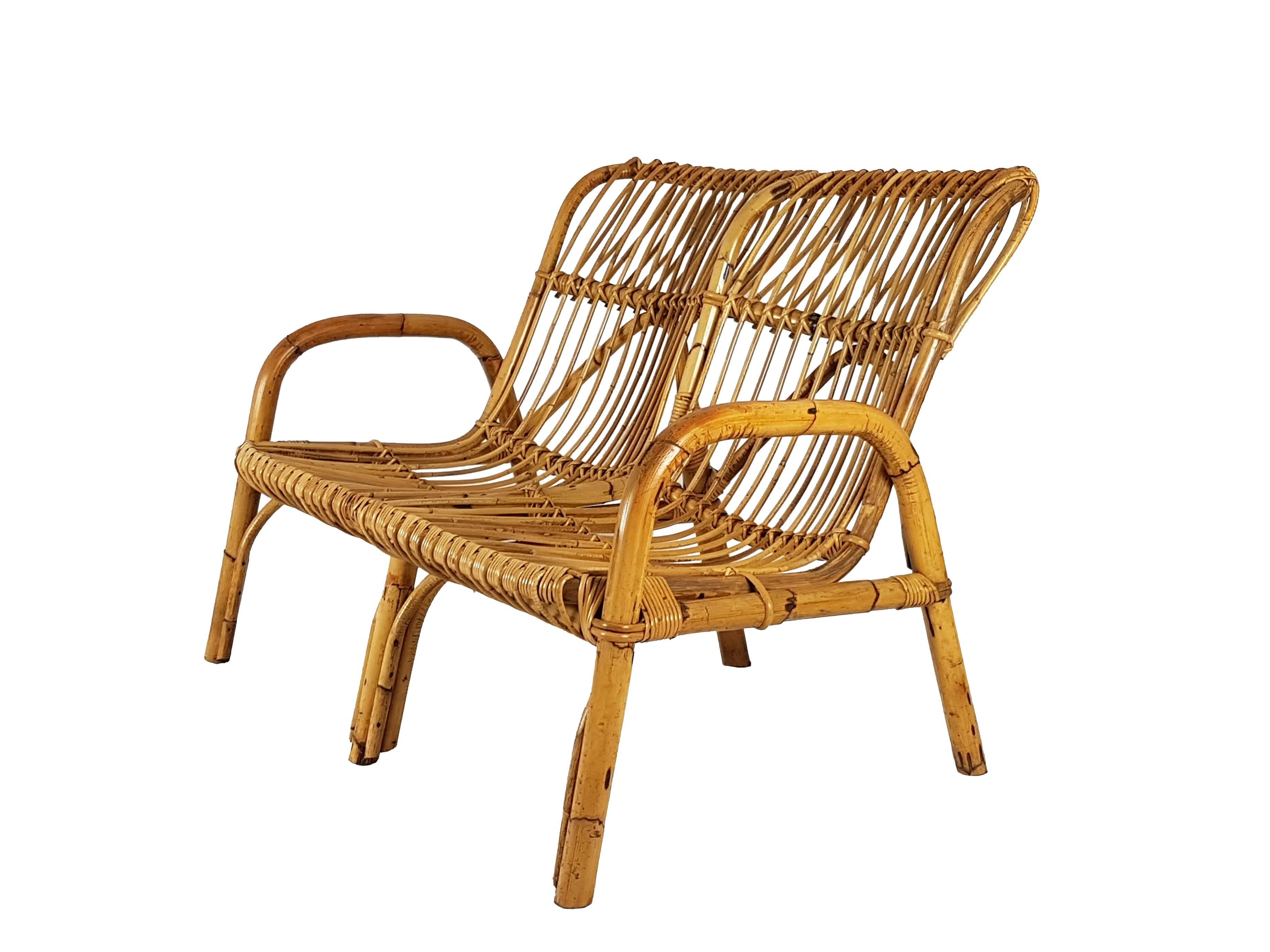 rattan two seater bench