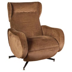 Retro Italian Midcentury Reclinable Lounge Chair or Armchair, 1950