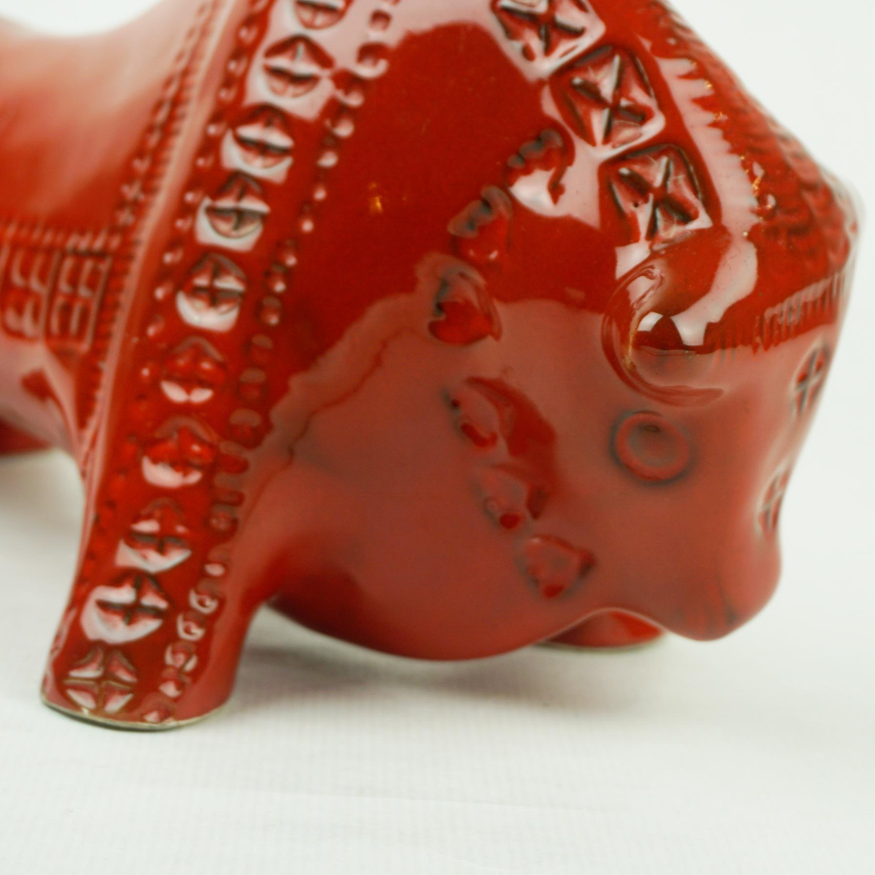 red ceramic bull