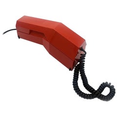 Italian Midcentury Red Plastic Siemens Auso Telephone, Mod. Rialto, 1960s