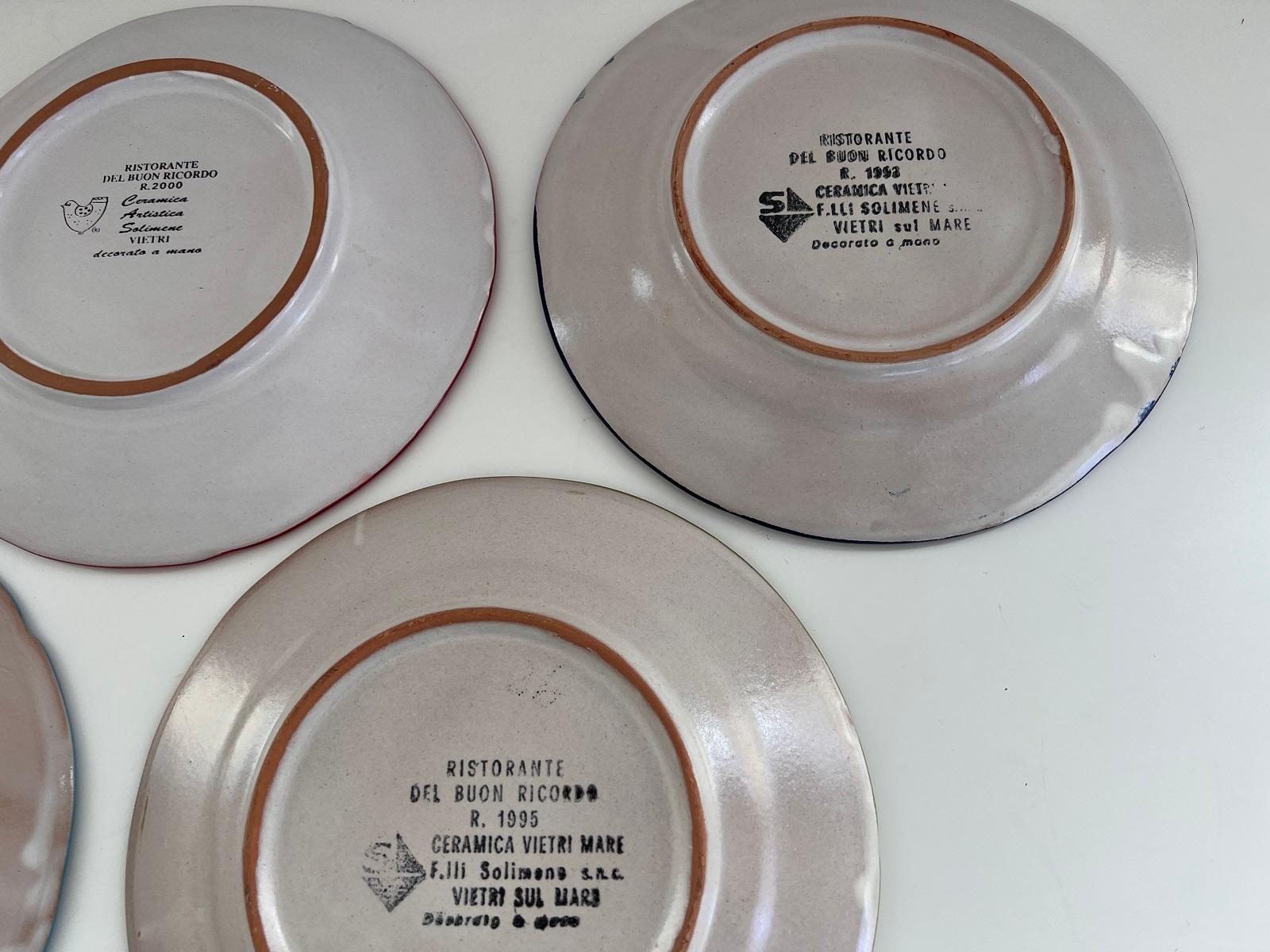 Italian Midcentury Restaurant Ceramic Dinner Plates, Set of 8 4