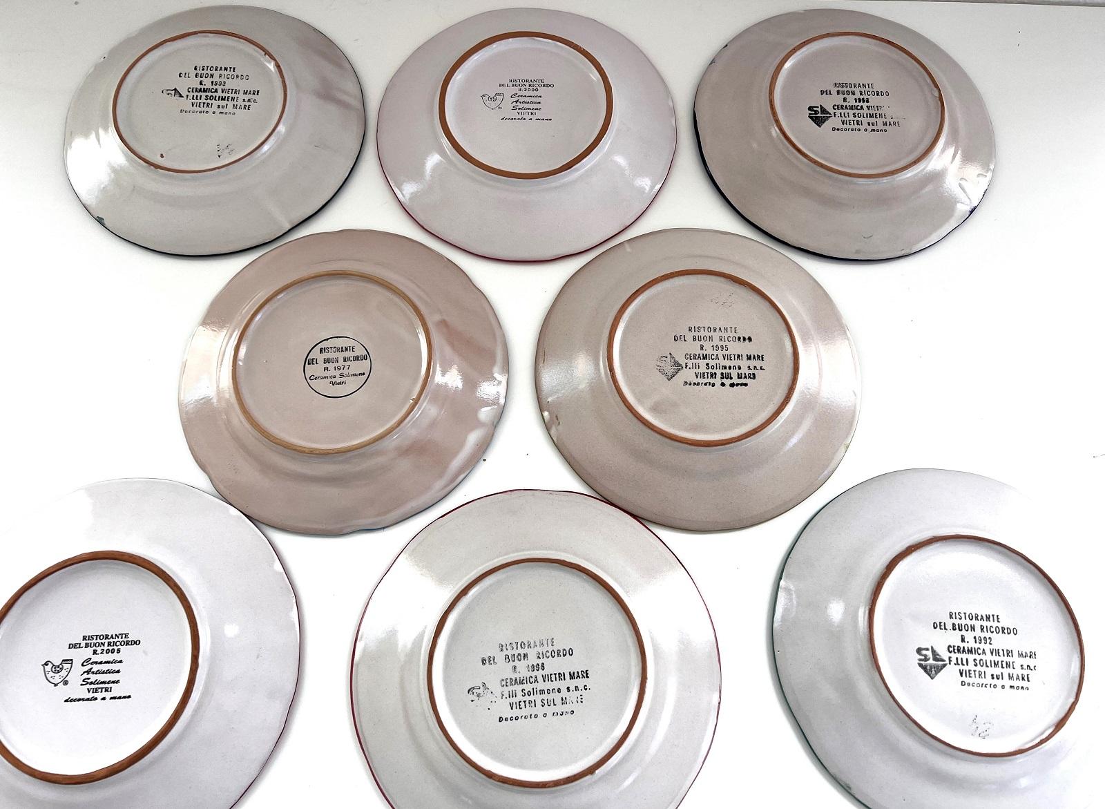 Italian Midcentury Restaurant Ceramic Dinner Plates, Set of 8  For Sale 2