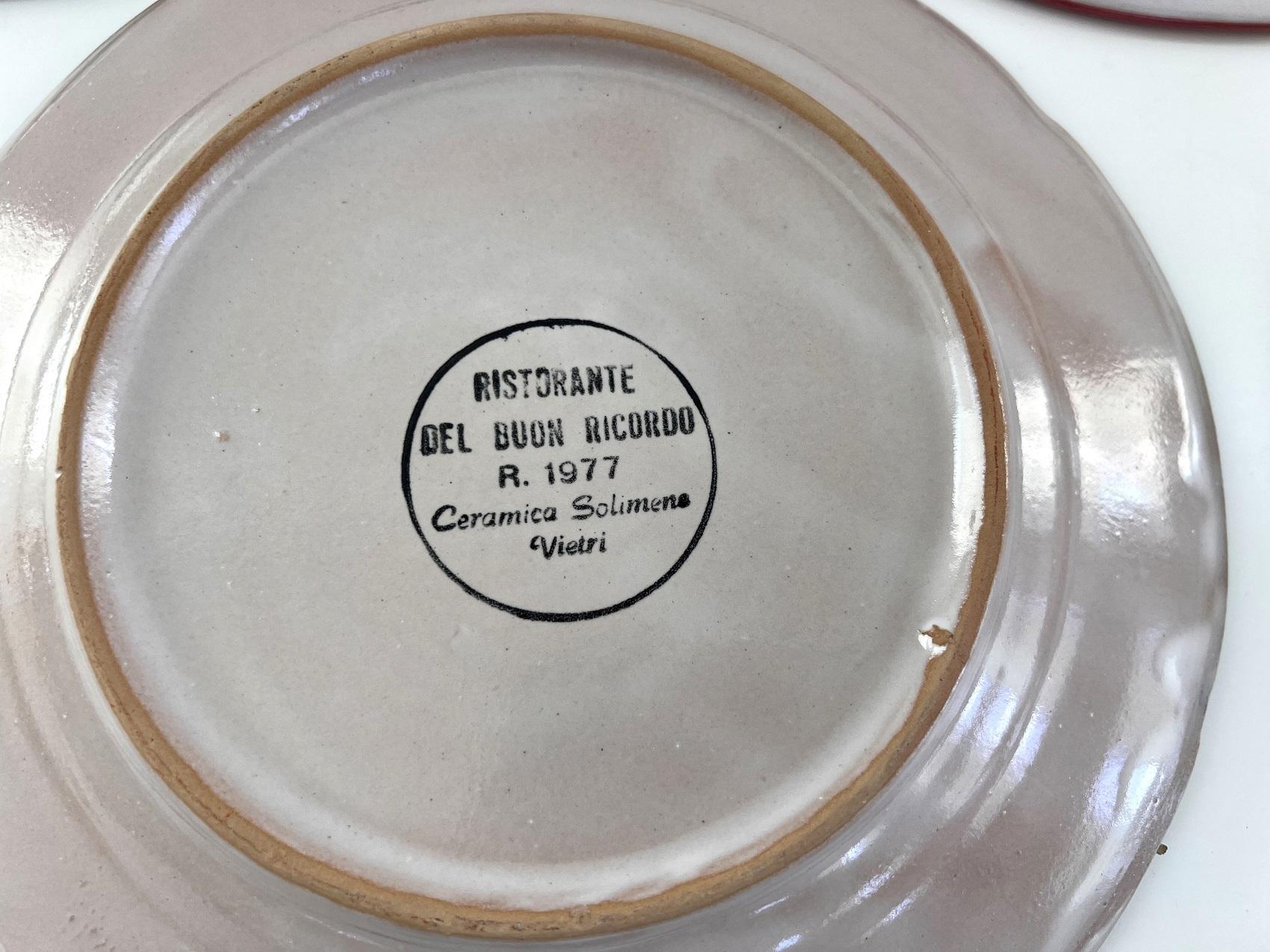 Italian Midcentury Restaurant Ceramic Dinner Plates, Set of 8 3