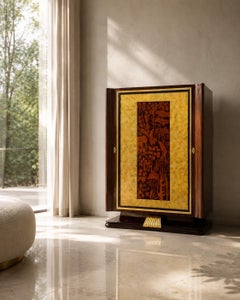 Italian Midcentury Revolving Cabinet Bar by Vittorio Dassi in 1950s