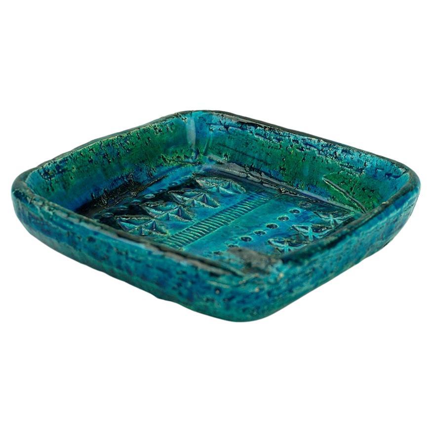 Italian Midcentury Rimini Blu Ceramic Ashtray by Aldo Londi for Bitossi For Sale