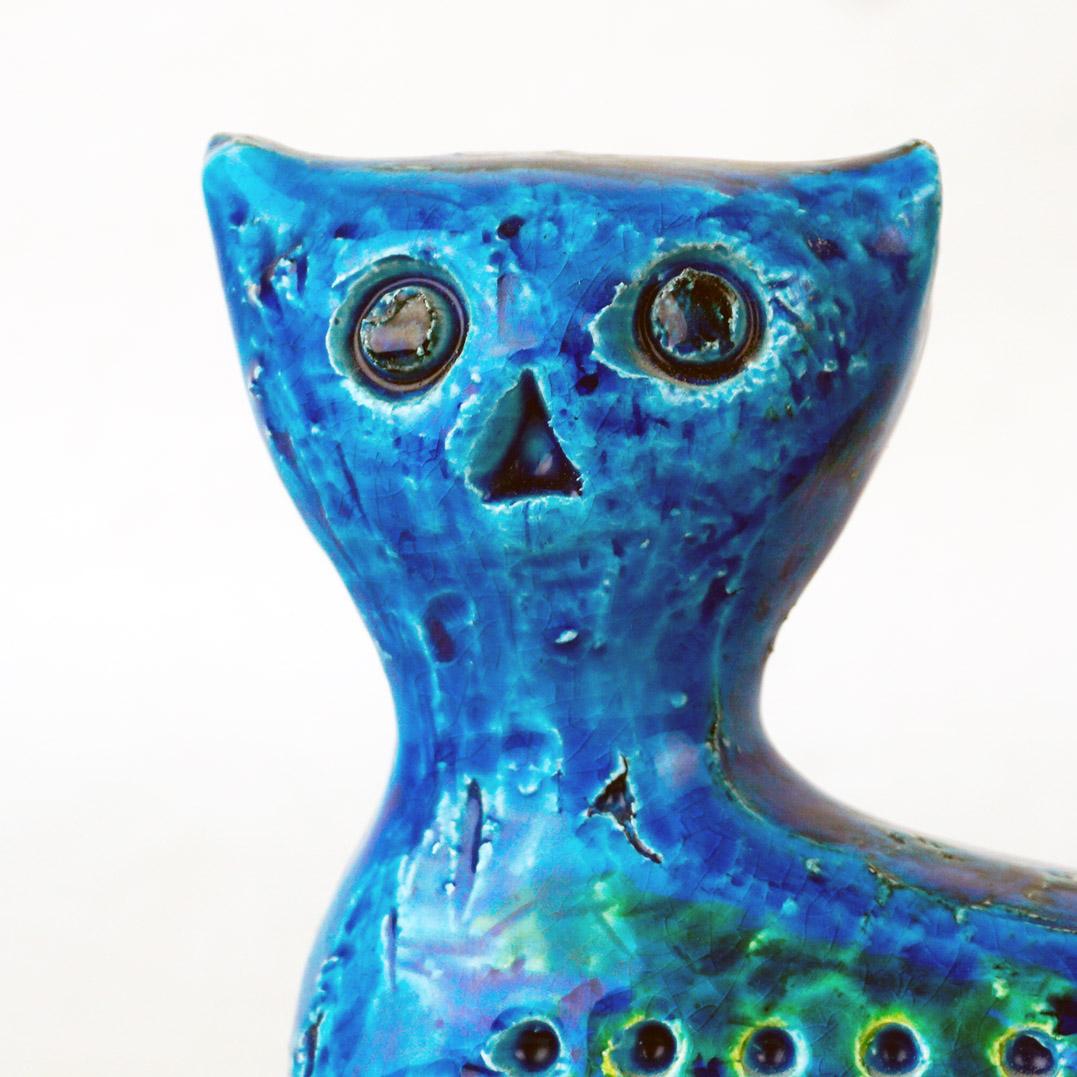 Italian Midcentury Rimini Blu Ceramic Cat by Aldo Londi for Bitossi 5