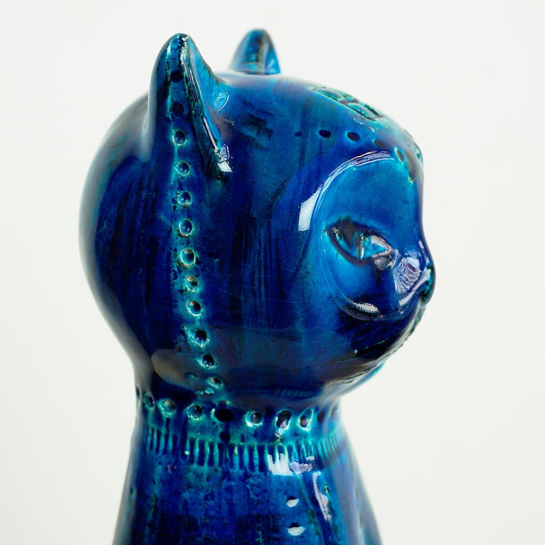 Gato de cerámica italiano de mediados de siglo Rimini Blu de Aldo Londi para Bitossi en venta 4