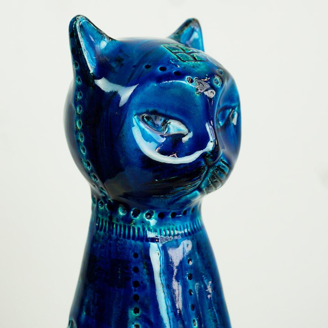 Gato de cerámica italiano de mediados de siglo Rimini Blu de Aldo Londi para Bitossi en venta 5
