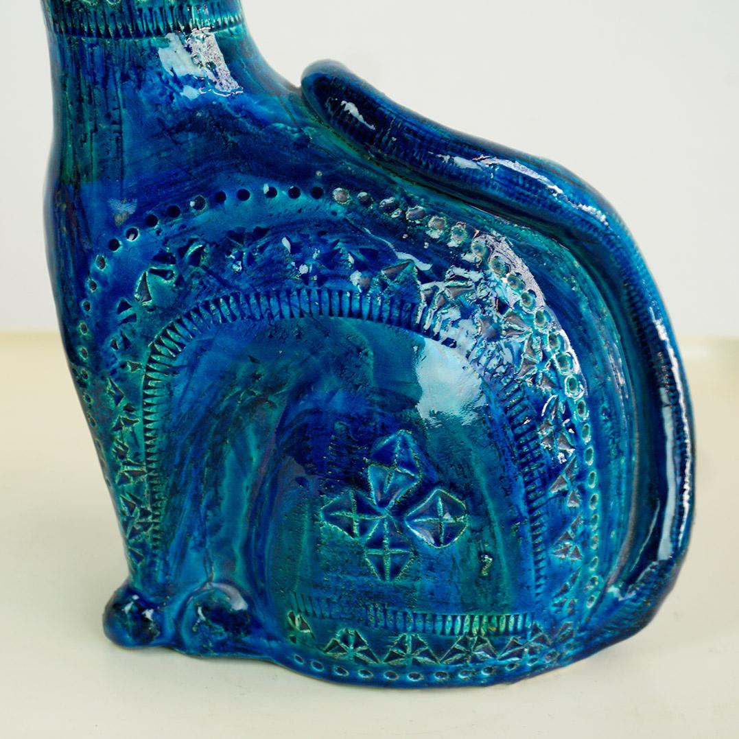 Gato de cerámica italiano de mediados de siglo Rimini Blu de Aldo Londi para Bitossi Moderno de mediados de siglo en venta