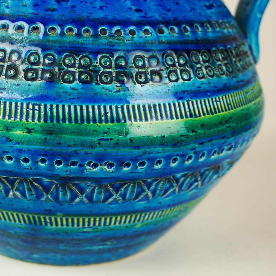Mid-Century moderno Italian Midcentury Rimini Blu Ceramic Jar by Aldo Londi for Bitossi in vendita
