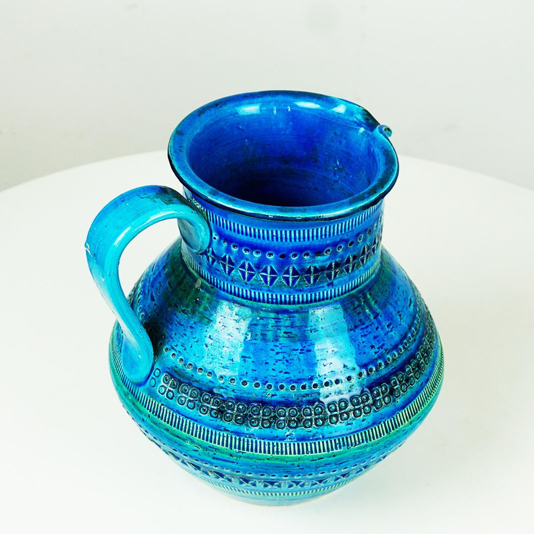 Italian Midcentury Rimini Blu Ceramic Jar by Aldo Londi for Bitossi In condizioni buone in vendita a Vienna, AT