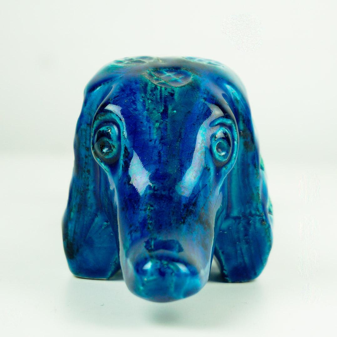 Italienischer Rimini Blu Dachshund aus der Mitte des Jahrhunderts von Aldo Londi für Bitossi (Moderne der Mitte des Jahrhunderts)