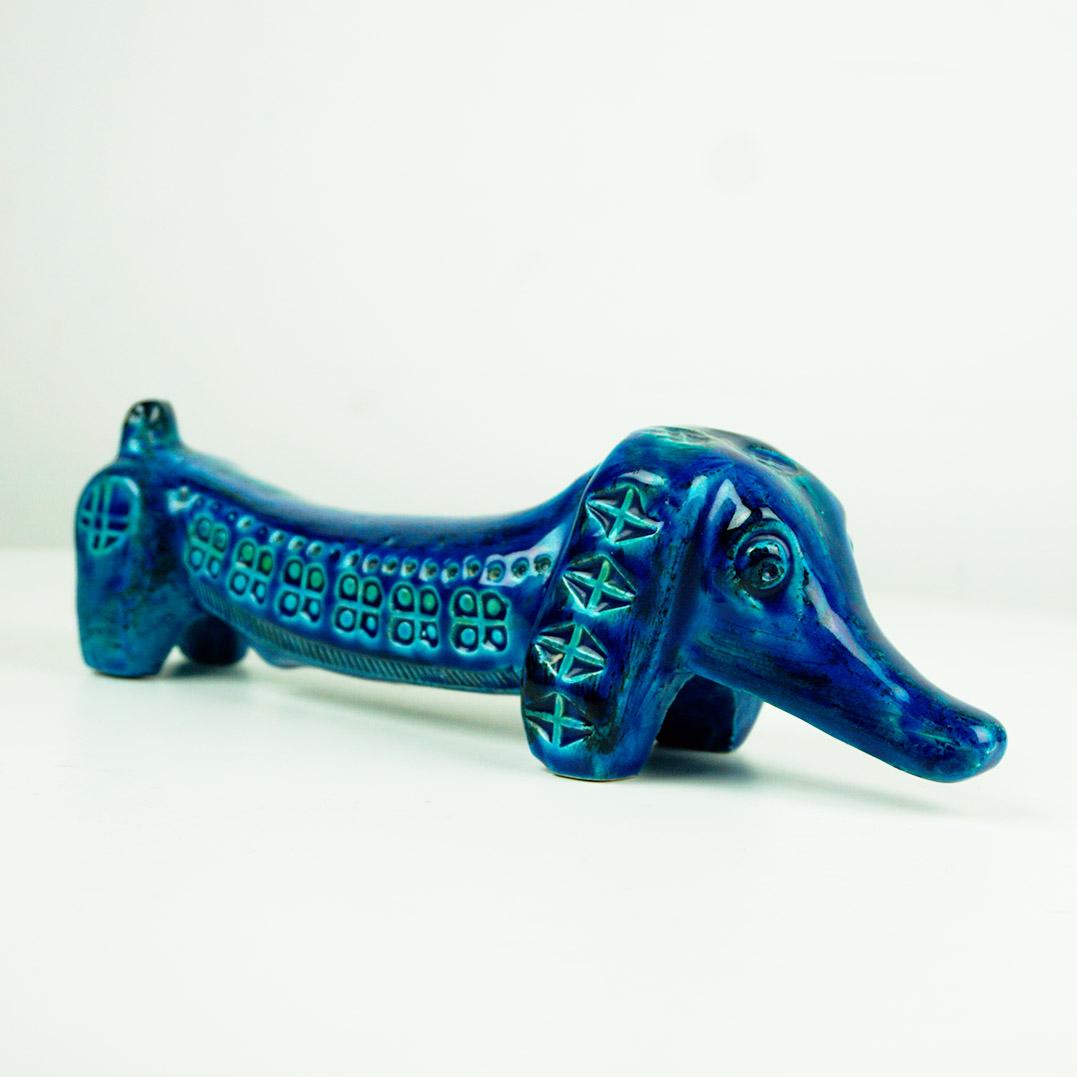 Italienischer Rimini Blu Dachshund aus der Mitte des Jahrhunderts von Aldo Londi für Bitossi im Zustand „Gut“ in Vienna, AT