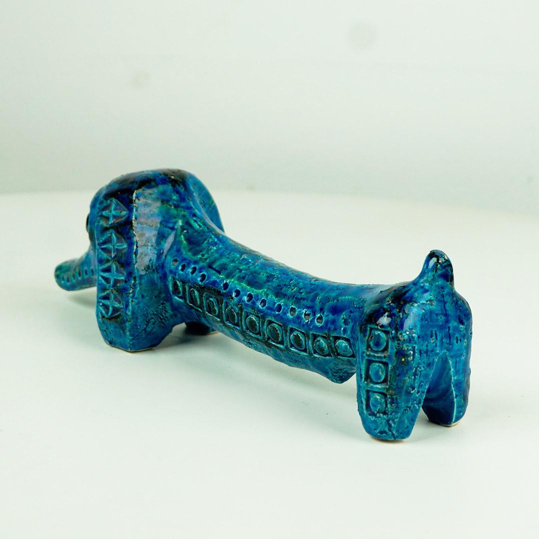 Mid-20th Century Italian Midcentury Rimini Blu Dachshund by Aldo Londi for Bitossi