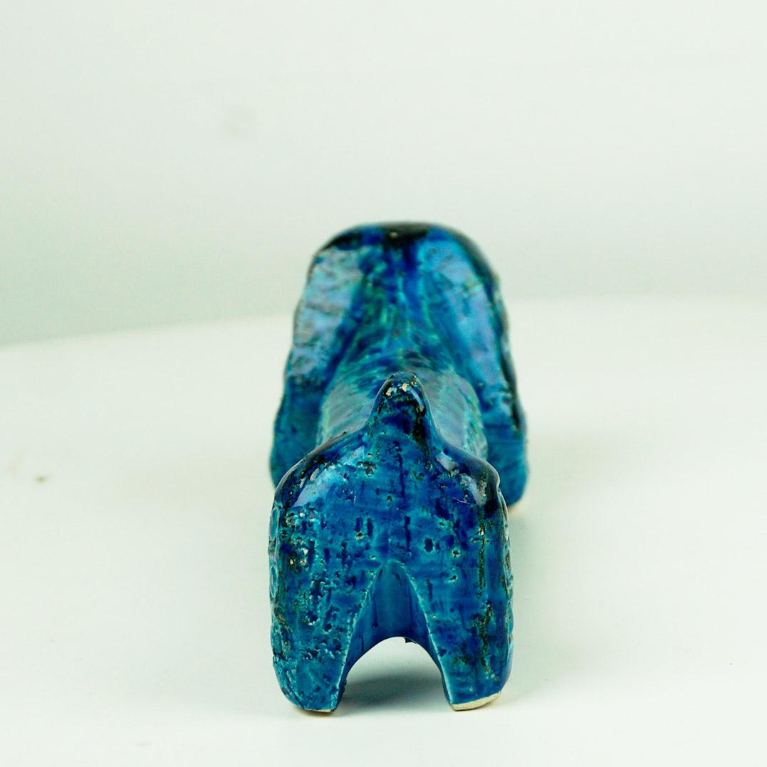 Ceramic Italian Midcentury Rimini Blu Dachshund by Aldo Londi for Bitossi