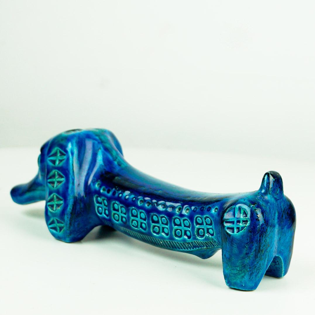 Italienischer Rimini Blu Dachshund aus der Mitte des Jahrhunderts von Aldo Londi für Bitossi 1