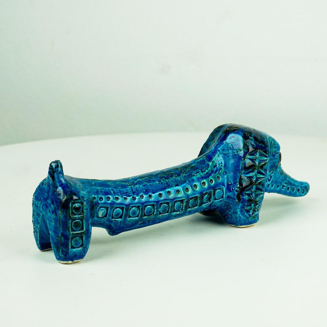 Italian Midcentury Rimini Blu Dachshund by Aldo Londi for Bitossi 1