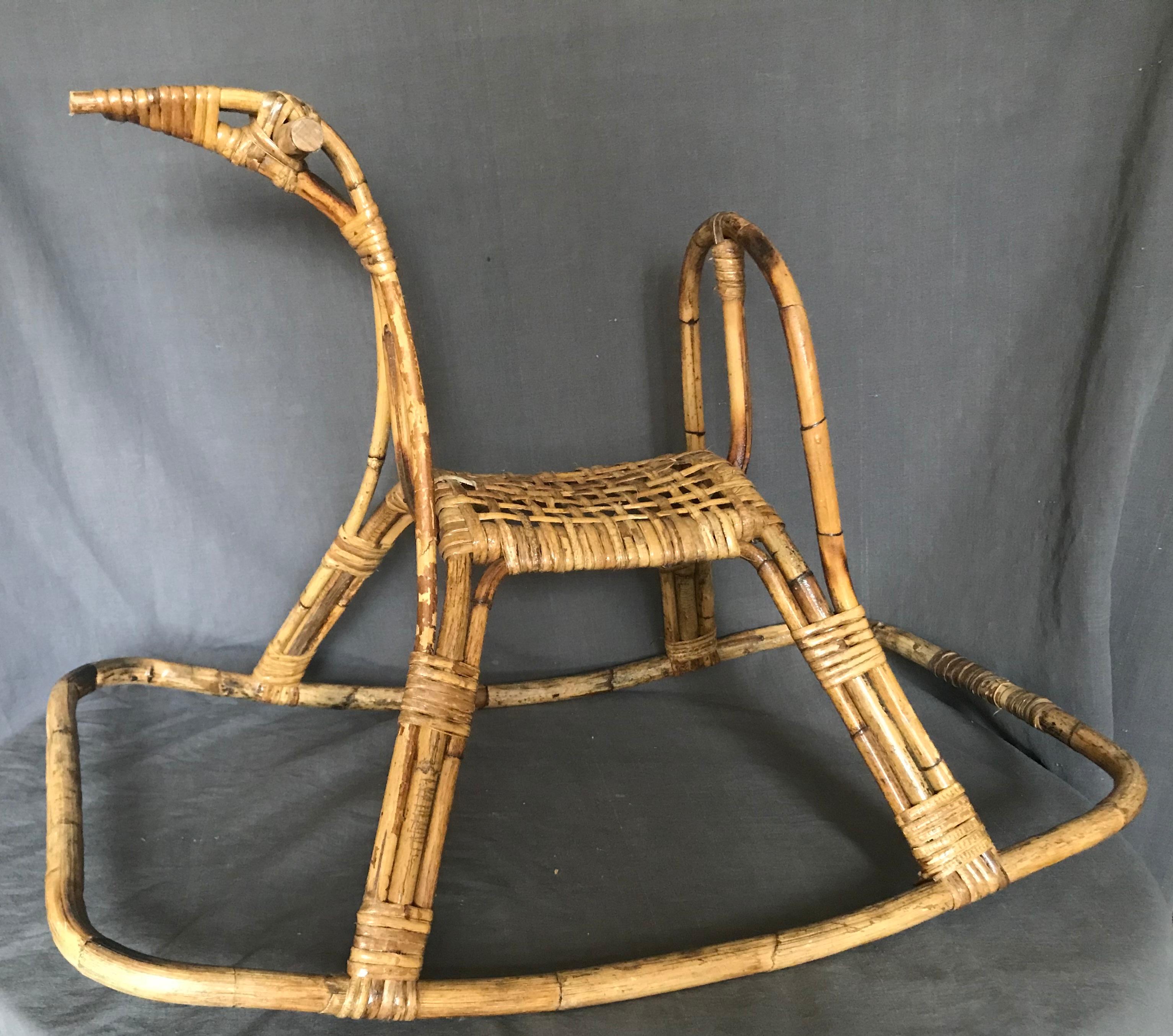 Italian Midcentury Rocking Horse Sculpture In Good Condition For Sale In New York, NY