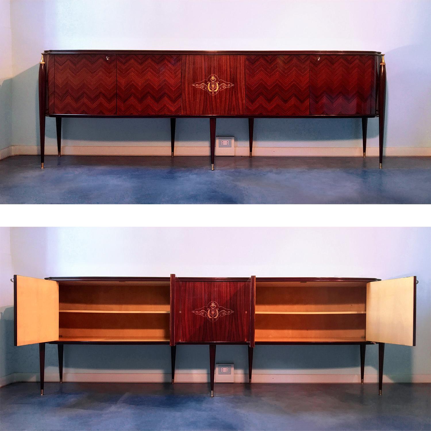 Italian Midcentury Rosewood Dining Room Set, 1950s 9