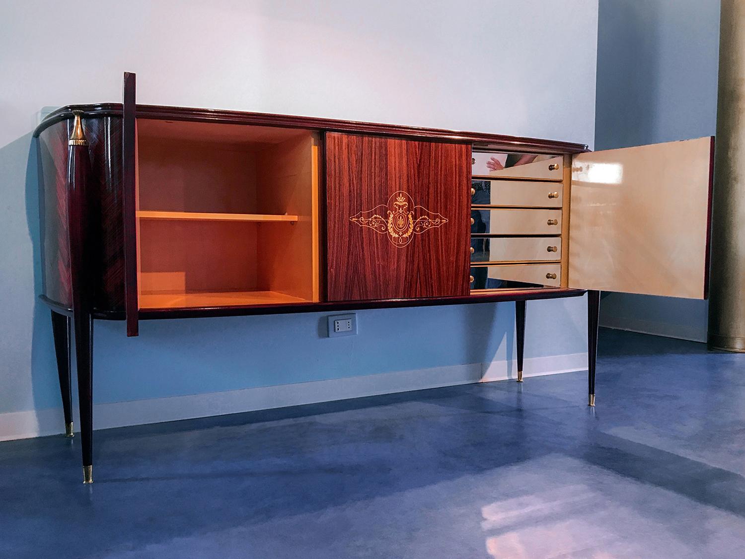 Italian Midcentury Rosewood Dining Room Set, 1950s 5